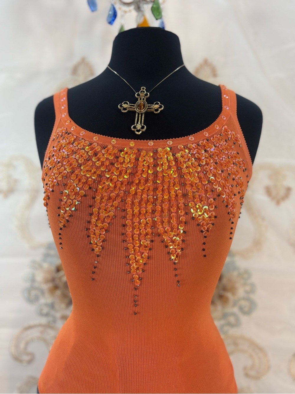 ✨Vintage Y2K Boho Orange Beaded Fairy Tank Top✨ - Picture 4 of 9